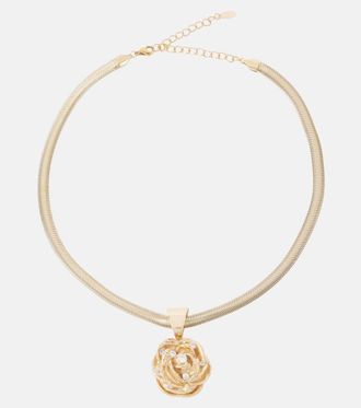 Magda Butrym Floral crystal-embellished pendant necklace