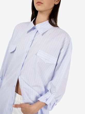 Patrizia Pepe Abito chemisier sky stripes azzurra