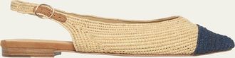 Gabriela Hearst Strength Raffia Slingback Flats