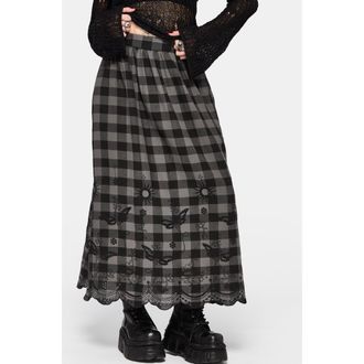 Disturbia Ashwing Check Broderie Maxi Skirt in Black at Nordstrom, Size 10
