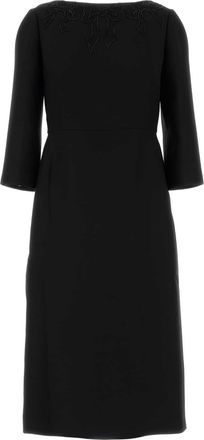Valentino Garavani Black Wool Blend Dress