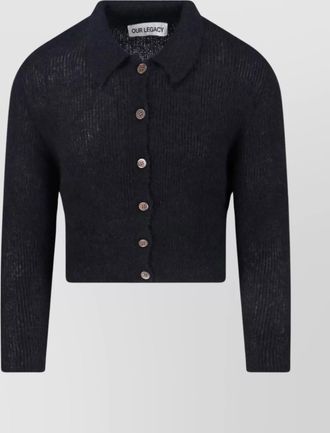 Our Legacy alpaca-blend short-sleeve polo sweater