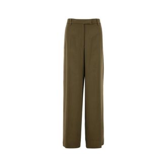 Dries Van Noten Wide Trousers, female, Green, Size: XS Penn 2070 W.w. Pants