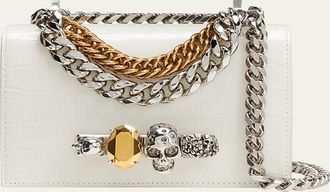 Alexander McQueen Mini Skull Jewel Croc-Embossed Crossbody Bag