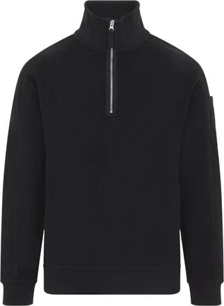 C.P. Company Polo Sweatshirt - Heren - Sweatshirts - Zwart - M - Katoen - Hoodies & sweatvesten