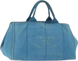 Prada Pre-owned Tote Bags, female, Blue, Size: ONE SIZE Pre-owned Vintage Hand Bag