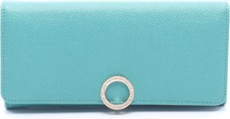 Bulgari Green Leather Long Wallet (Bi-Fold) (Pre-Owned)