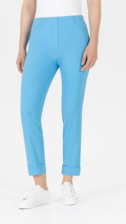 Stehmann 3/4-Hose STEHMANN Igor, Damen, Gr. 34, N-Gr, blau (blau,3703), Web, Obermaterial: 72% Viskose, 25% Polyamid, 3% Elasthan, figurbetont 3/4-L&auml;nge, Hosen