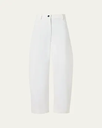 Akris High-Rise Barrel-Leg Ankle Pants