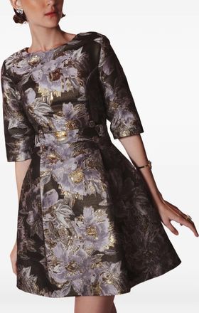 Lethicia Bronstein Jambo floral-brocade skater dress - Blue