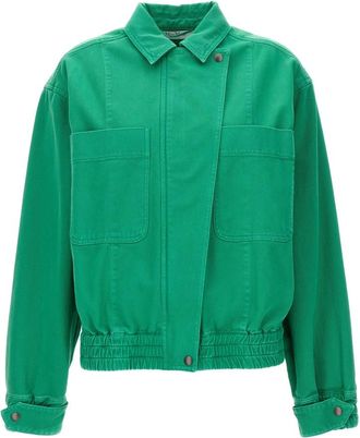 Max Mara Arturo Crop Jacket - Dames - Zomerjassen - Groen - XS - Katoen - Jassen