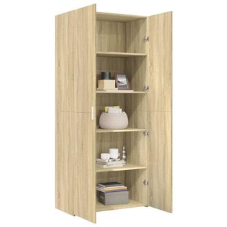 Berkfield Home Highboard Sonoma Oak 80x42.5x185 cm Engineered Wood in Light Brown