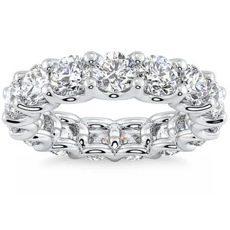 Pompeii3 5Ct Diamond Eternity Wedding Ring U Prong Anniversary Band 14k Gold Lab Grown