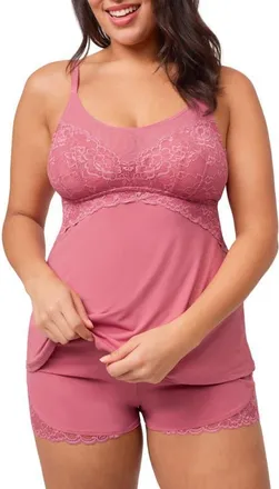 Montelle Intimates Bust Support Cami & Shorts Set in Lipstick at Nordstrom, Size Xx-Large