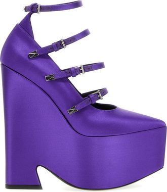 Versace Purple Pointed Toe Pumps