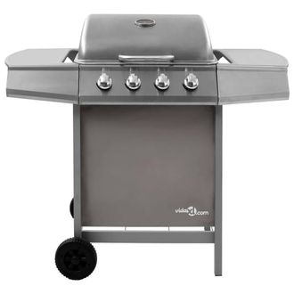 Berkfield Home Gas BBQ Grill with 4 Burners Silver (FR/BE/IT/UK/NL only)