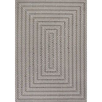 Jonathan Y Designs Chevron Modern Concentric Squares Indoor/Outdoor Area Rug in Black/light Gray at Nordstrom, Size 3Ft 0In X 5Ft 0In