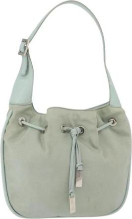 Gucci Pre-owned Vintage Canvas Bucket Bag - Dames - Vintage Tas - Groen - ONE Size - Vintage