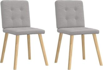 vidaXL Sillas de comedor 2 uds tela gris nube Vidaxl