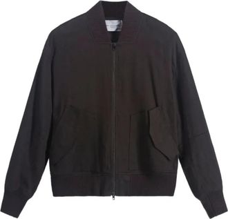 Roberto Collina Bomber - Heren - Bomber jackets - Bruin - L - Jassen