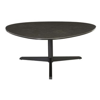 Miliboo Mesa Baja De Dise&ntilde;o En Cer&aacute;mica Negra Y Metal L100 Cm Lewa