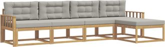 vidaXL Conjunto De Sof&aacute;s De Exterior 4 Uds. Blanco Y Gris Claro Vidaxl