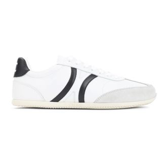 Celine Sneakers, female, White, Size: 10 US White Leather Sneakers with Black Details