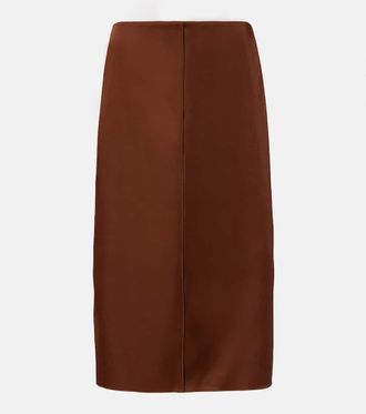 Dorothee Schumacher Shiny Statement high-rise duchesse pencil skirt