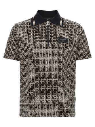 Balmain Bicolor Cotton Polo Mens Shirt