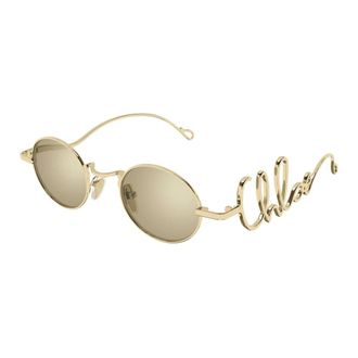 Chlo&eacute; Panthos Zonnebril - Dames - Accessoires - Geel - Maat: 44 MM Nylon