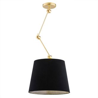 Netlighting Zakyntos Plus Cylindrical Pendant Ceiling Light Black Brass Steel