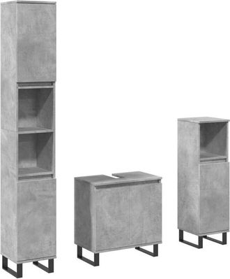 vidaXL Set Muebles De Ba&ntilde;o 2 Piezas Madera Contrachapada Gris Hormig&oacute;n Vidaxl