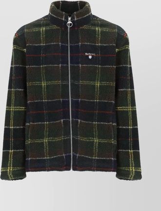 Barbour tartan pattern high neck short jacket