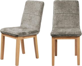 HOME AFFAIRE 4-Fussstuhl »Louise Polsterstuhl, Ess-Stuhl« (Set) 2 Stk.Gestell und Beine aus massiver Eiche modernes Landhaus