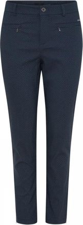 C.Ro Blauwe Ritsbroek Lina 7/8 Stijl - Dames - Skinny broeken - Blauw - S - Polyester - Broeken