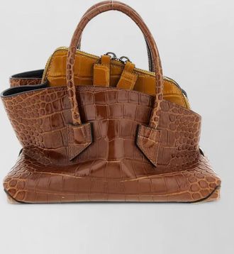 The Attico la passeggiata mini crocodile texture handbag
