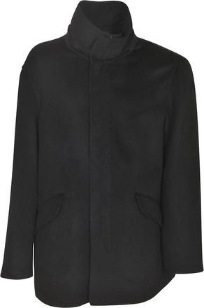Giorgio Armani Straight Hem Pea Coat - Heren - Zomerjassen - Zwart - XL - Jassen