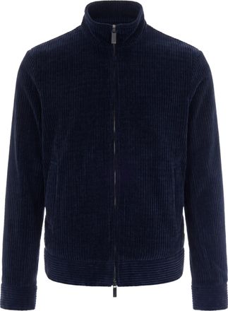 Emporio Armani High Collar Ribbed Chenille Zip Blouson