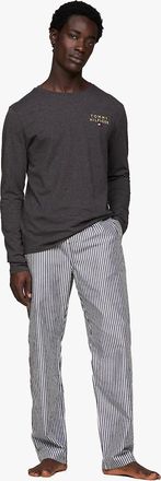 Tommy Hilfiger Mens Tommy Hilfiger LS TEE LOGO GOLD Mens Sweatshirt Dark Grey Ht - Size: X-LARGE