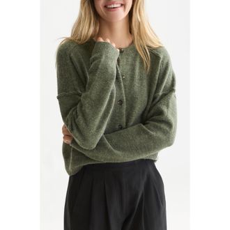 Scotch & Soda Fuzzy Relaxed Fit Cardigan in Thyme Melange at Nordstrom, Size X-Small