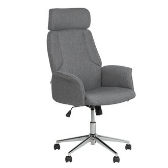 Beliani Beliani - Silla De Oficina Reclinable De Poli&eacute;ster Gris Plateado Giratorio Regulable Pilot