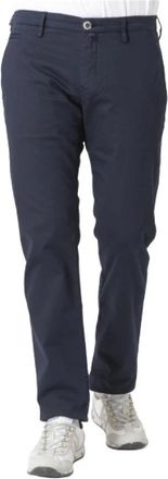 Jacob Cohen Navy Blue Chino Broek Bobby Model - Heren - Chinos - Blauw - W33 - Katoen - Broeken