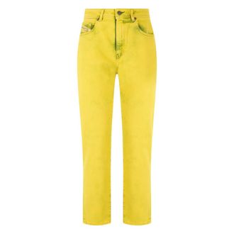 Diesel Straight Jeans, female, Yellow, Size: W28 Yellow straight jeans with versatile pockets