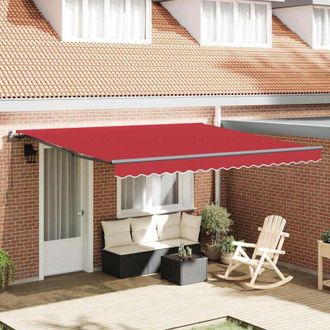 vidaXL Toldo Retr&aacute;ctil Manual Rojo 400 X 350 Cm Tela Vidaxl