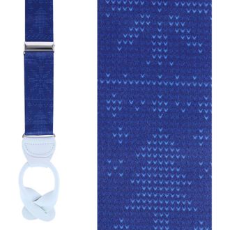 Trafalgar Store Ugly Christmas Sweater Navy Blue Silk Button End Suspenders at Nordstrom