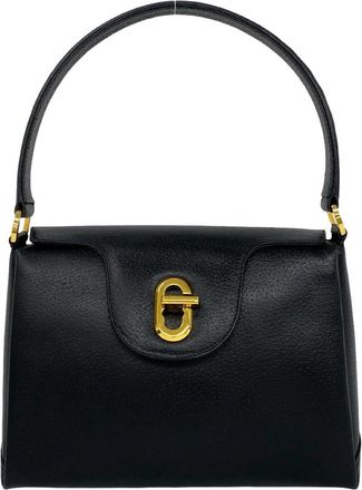 Gucci Black Leather Handbag Tote Bag (Pre-Owned)