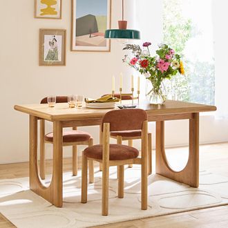 La Redoute Interieurs Uitschuifbare eettafel, eiken en fineer, 4 tot 8 couverts, DOUVE