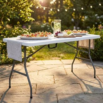 Milani Home CATE - tavolo catering pieghevole salvaspazio in acciaio e abs