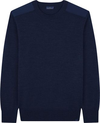 Paul & Shark Soft Cool Touch wool crewneck sweater with Typhoon details, Man, Blue, Size: XXL