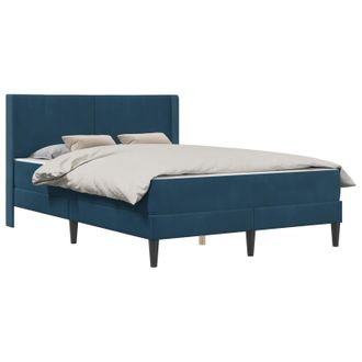 vidaXL Estructura De Cama Con Colch&oacute;n Azul 120 X 190 Cm Terciopelo Vidaxl